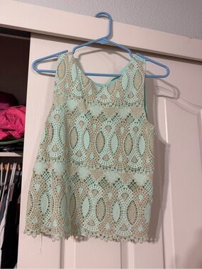 Daytrip Mint Green Top with Embroidered Front-lined